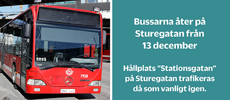 Bussarna åter på Sturegatan från den 13 december 2020.